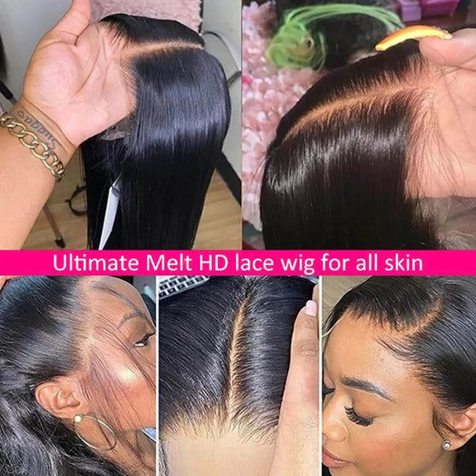 Malaysia Remy Silky Straight 13*5*2 T Lace Human Hair Wigs For Black Women Straight Transparent Human Hair Lace Front Wigs