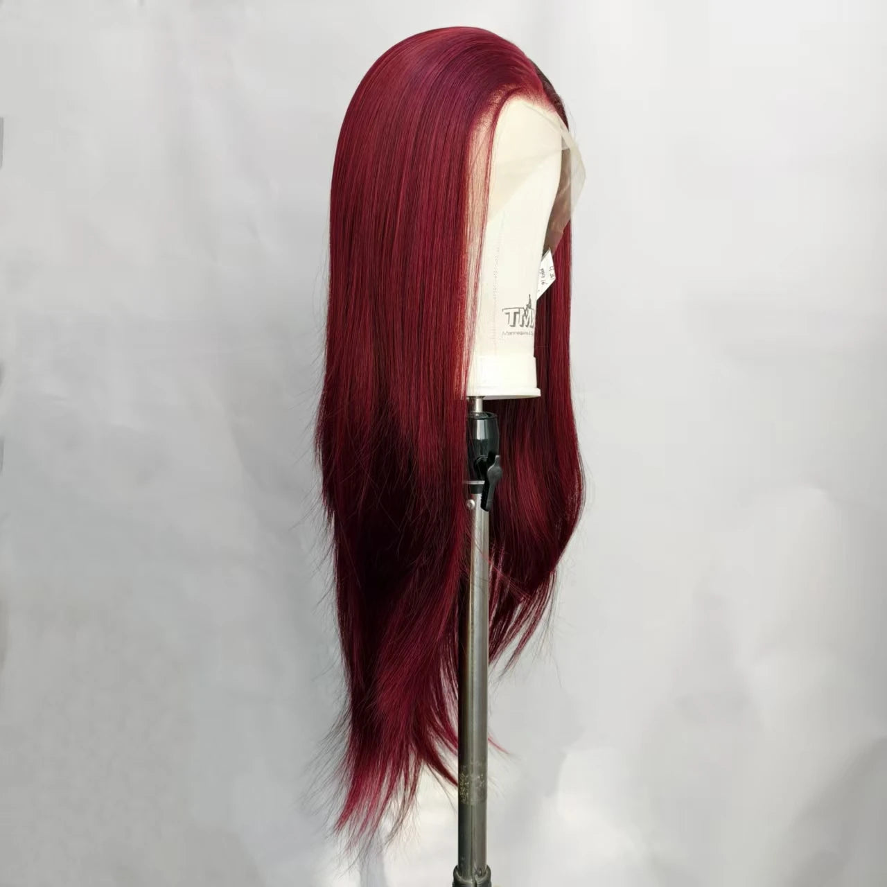 Wine Red Lace Front Wig Pre Plucked Natural Straight Red Wig Heat Resistant Fiber Synthetic Glueless Wig  for Women