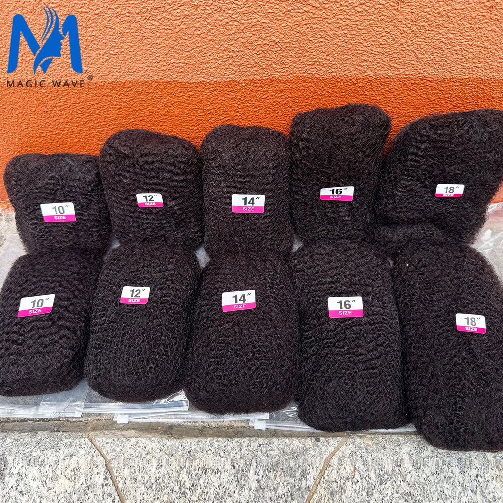 4C Afro Kinky Bulk Human Hair Extensions No Weft 10-18 Inch Brazilian Remy for Locs Micro Twist Braiding 30/50g Pack