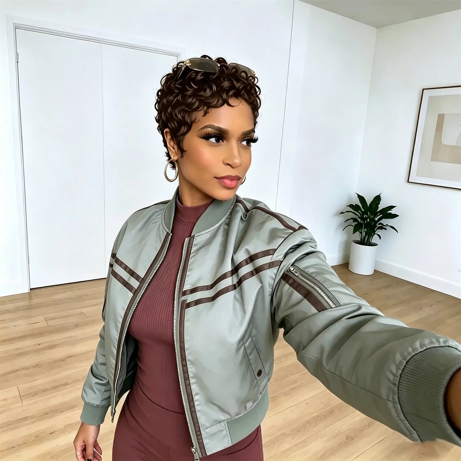 Human Hair Wig Short Curly Wig Full Machine Made Pixie Cut Wig 100% Human Braziline Remy Hair Fashion Breathable for Black Women