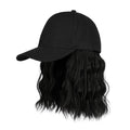 New Fashion Hat Hair Extensions Medium Long Ladies Curly Wigs Hats Connected Head Cover Synthetic Peaked Cap Wig For Women