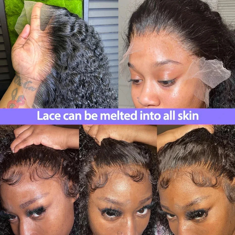 Curly Short Bob Wigs 13×4 Lace Frontal Human Hair Pre Plucked 100% Human Hair Deep Wave 4x4 Lace Front Closure Bob Wig For Women