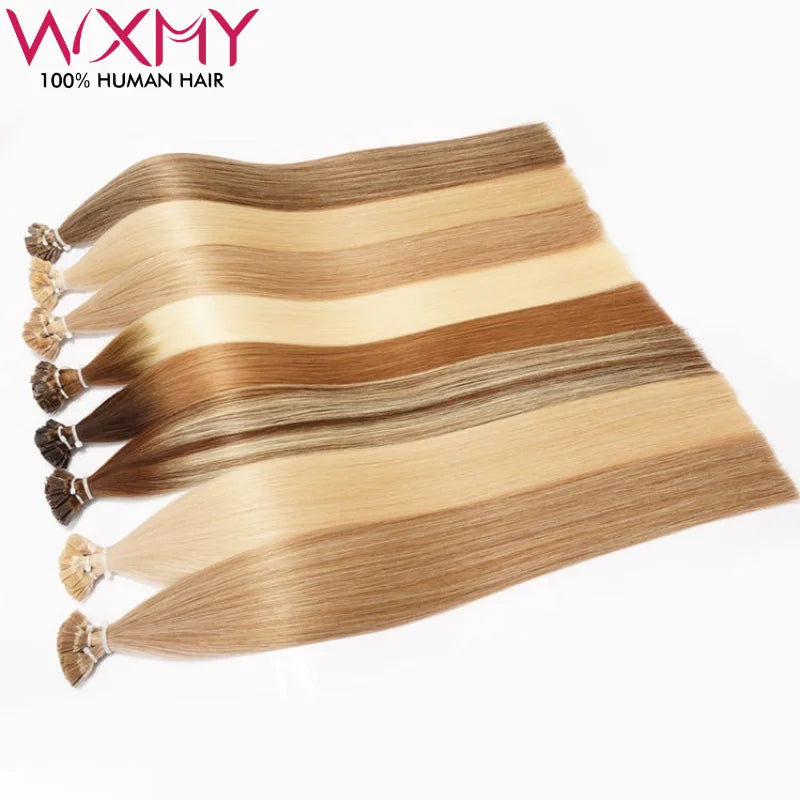 Straight Flat Tip Hair Extension High Quality Real Remy Human Hair Keratina Fusion Human Hair for Women Extensions 12-24Inch