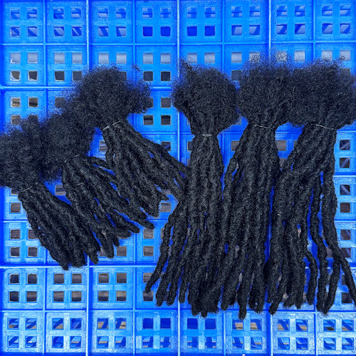 0.6cm Width 4-8 Inch 100% Real Human Hair Inter Loc Extensions Full Handmade Dreadlock Extensions for Men Women Kids Can Be Dye