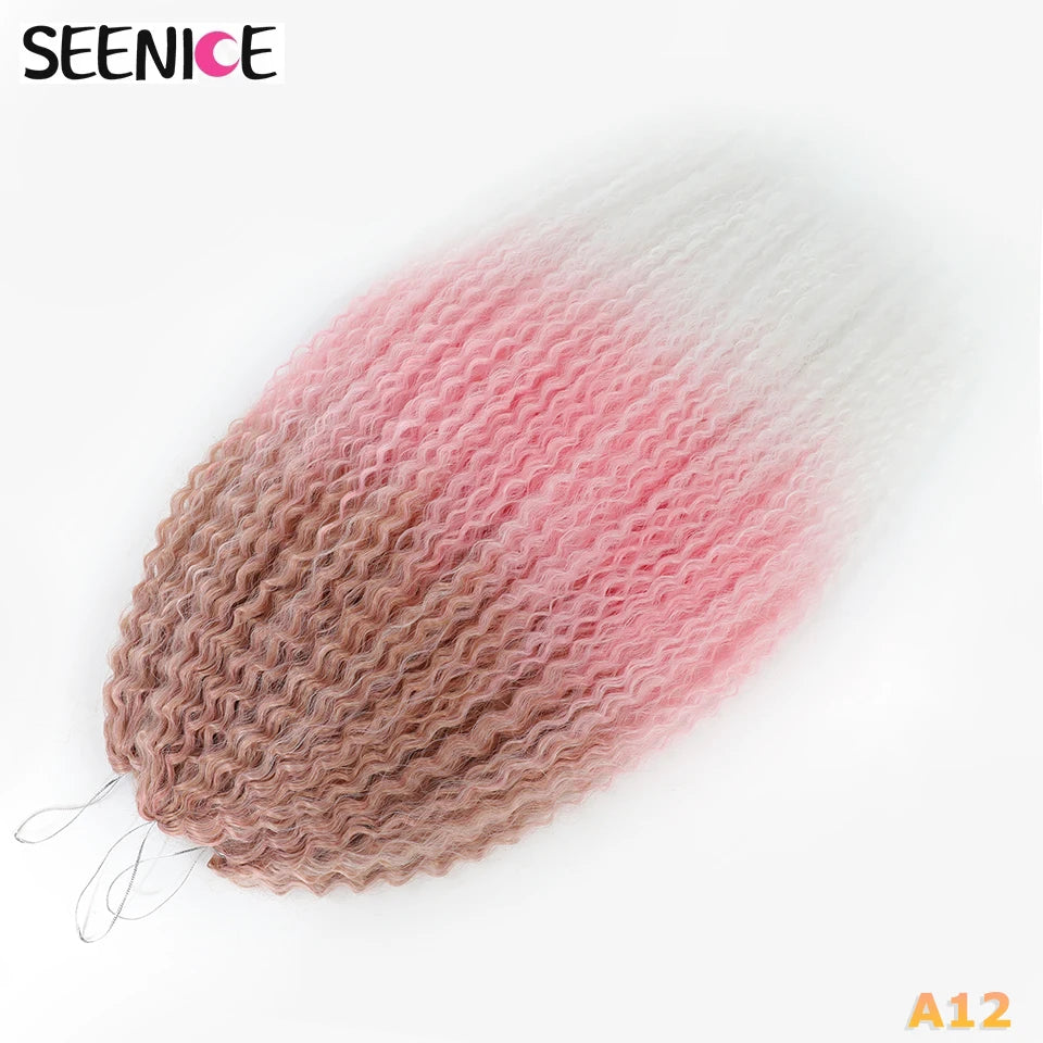 Brazilian Braids Synthetic Crochet Hair Afro Curls Braiding Hair Extensions For Women African Braided Kinky Curly Hair OmbrePink