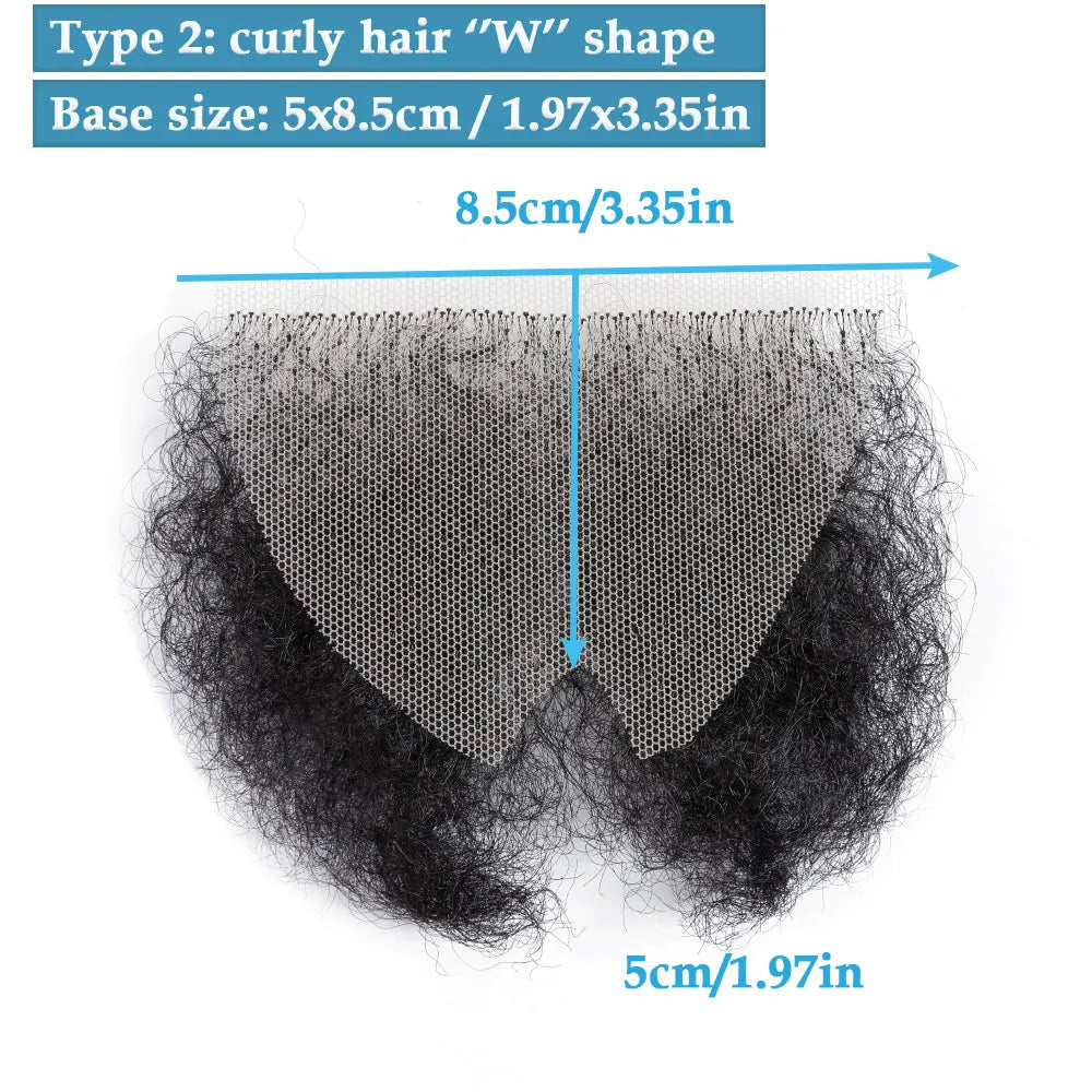 Human Hair Pieces Private Hair Handmade Simulation of Men Chest Hair Fake Mustache for Men and Women Sexy Body Hair Armpit Hair