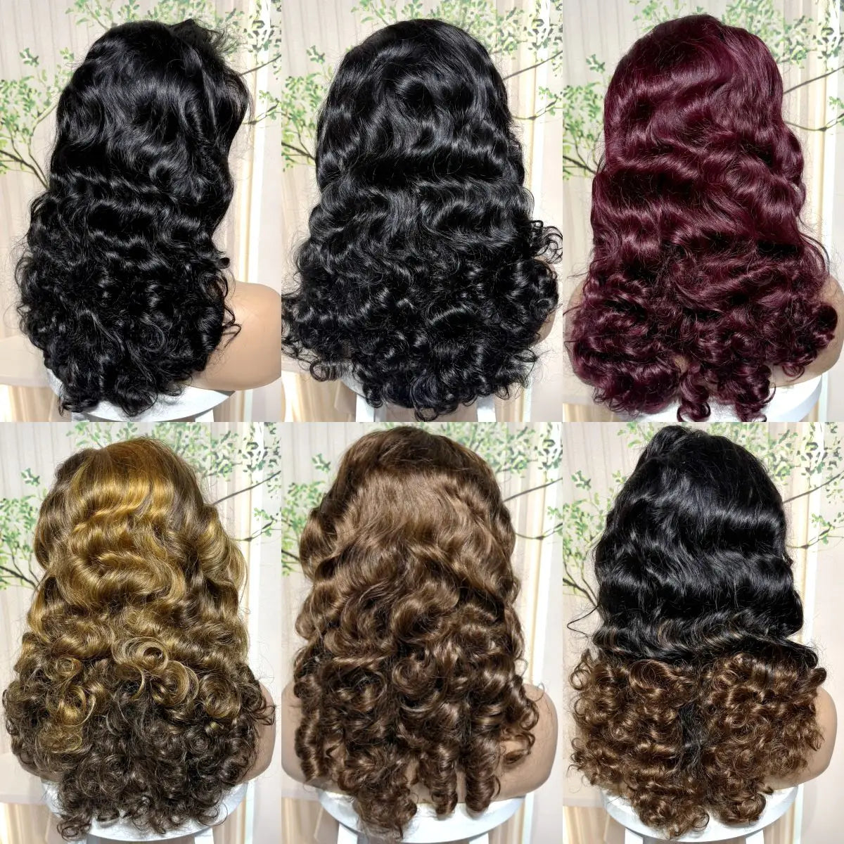 13x4 Lace Front Highlight Bouncy Curly Human Hair Wigs 300% Density 14-22in Colored Loose Wave Brazilian Remy Hair Wig for Women