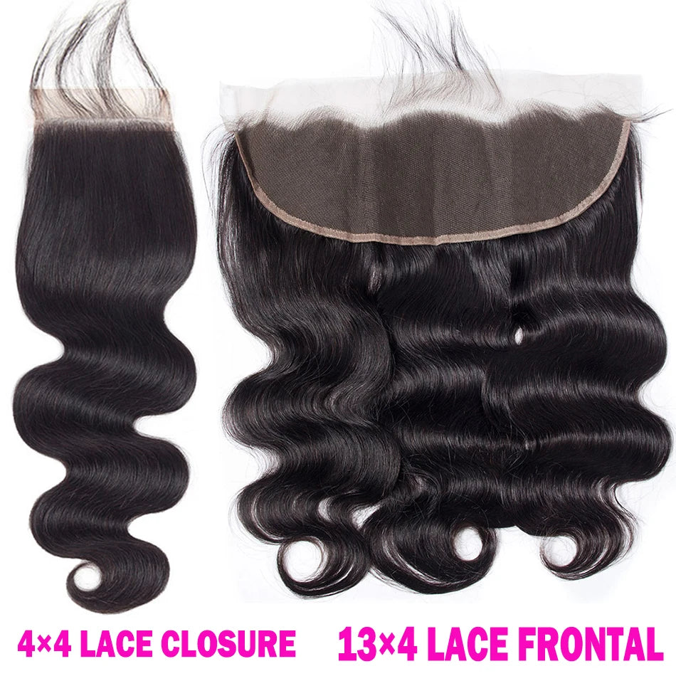 Kinky Curly 13x4 Lace Frontal Only Brazilian Bone Straight 4x4 Lace Closures Pre plucked Natural Water Wave Remy Hair 8-22 Inch
