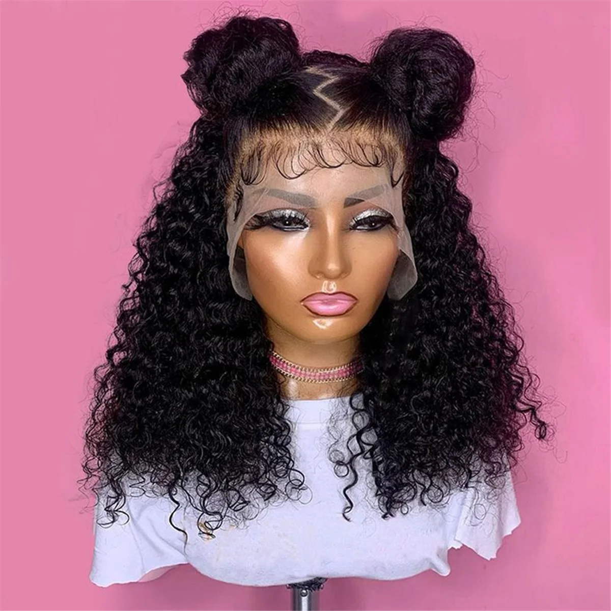 AB51 Short Curly Wig Curly Lace Front Wig Women Pre-Pulled Brazilian Curls Lace Front Wig