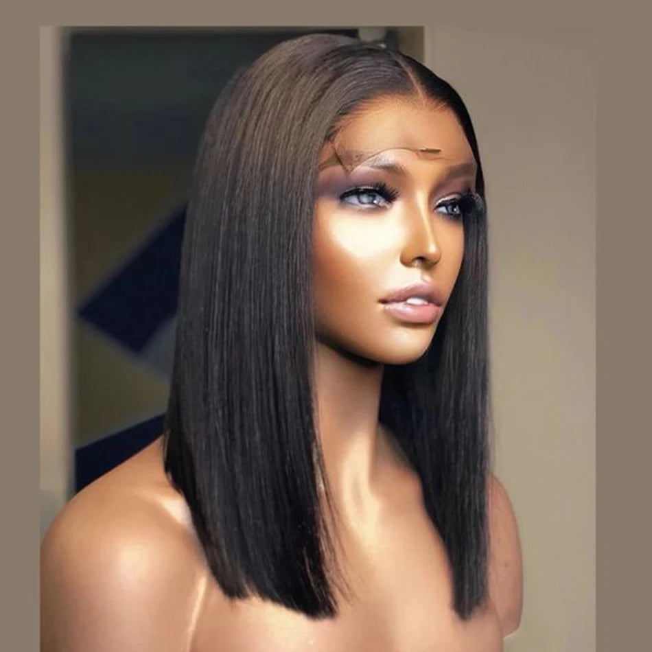 Highlight Wig Human Hair Bob Wig Straight Lace Front Wig Remy Brazilian Short Bob Human Hair Wigs For Women T Lace Human Hair