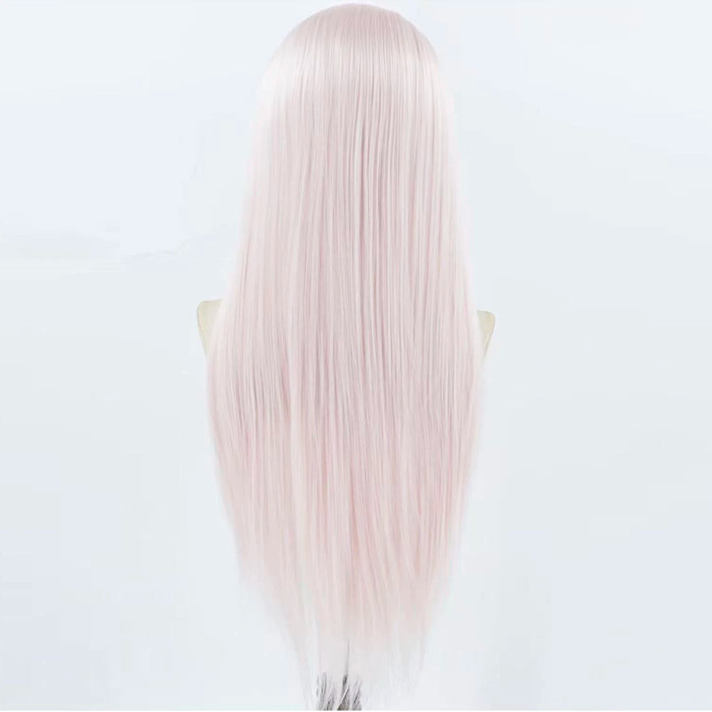 Light Pink Lace Front Wig for Women Long Silky Straight & Body Wave Synthetic Hair Heat Resistant Natural Hairline Daily Cosplay