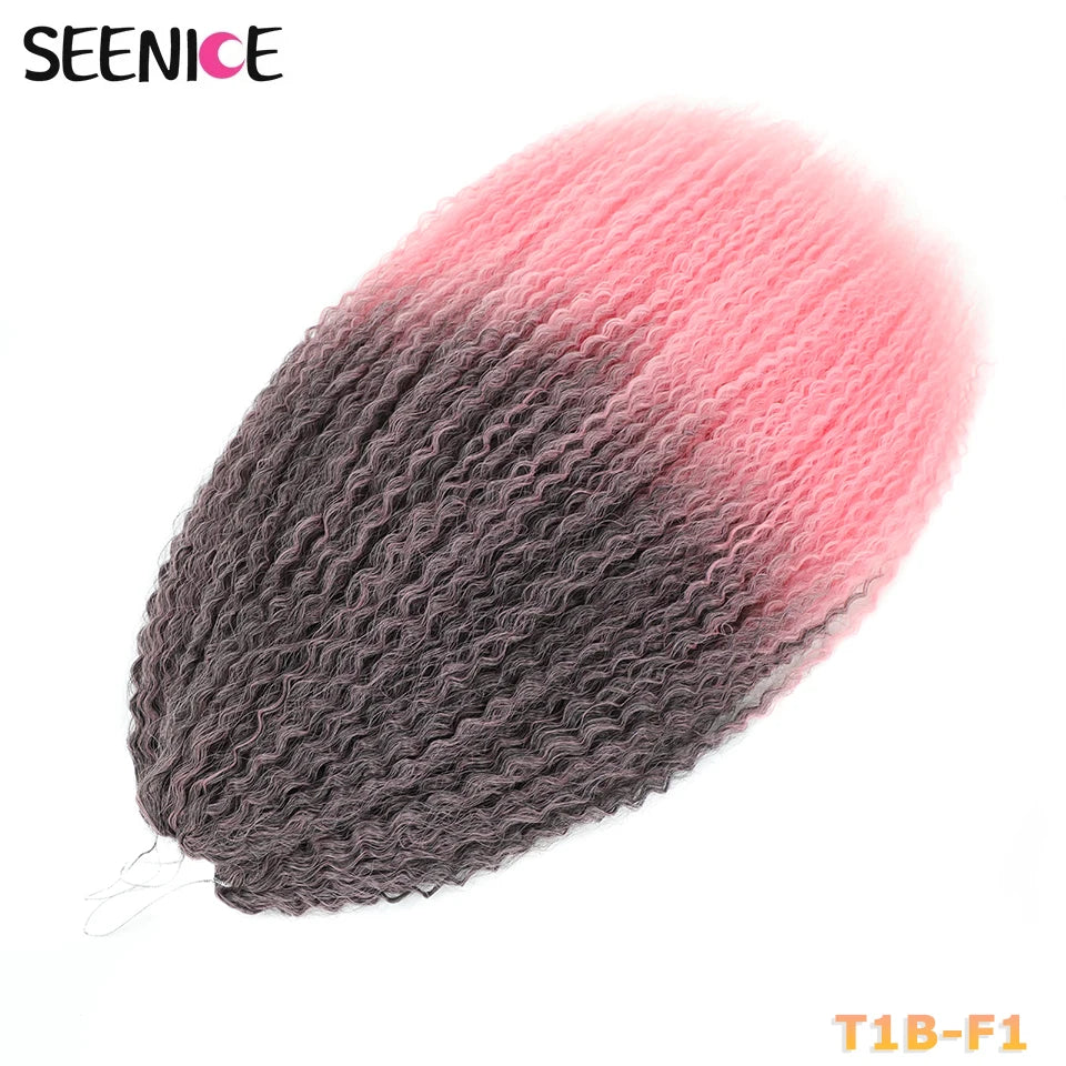 Brazilian Braids Synthetic Crochet Hair Afro Curls Braiding Hair Extensions For Women African Braided Kinky Curly Hair OmbrePink
