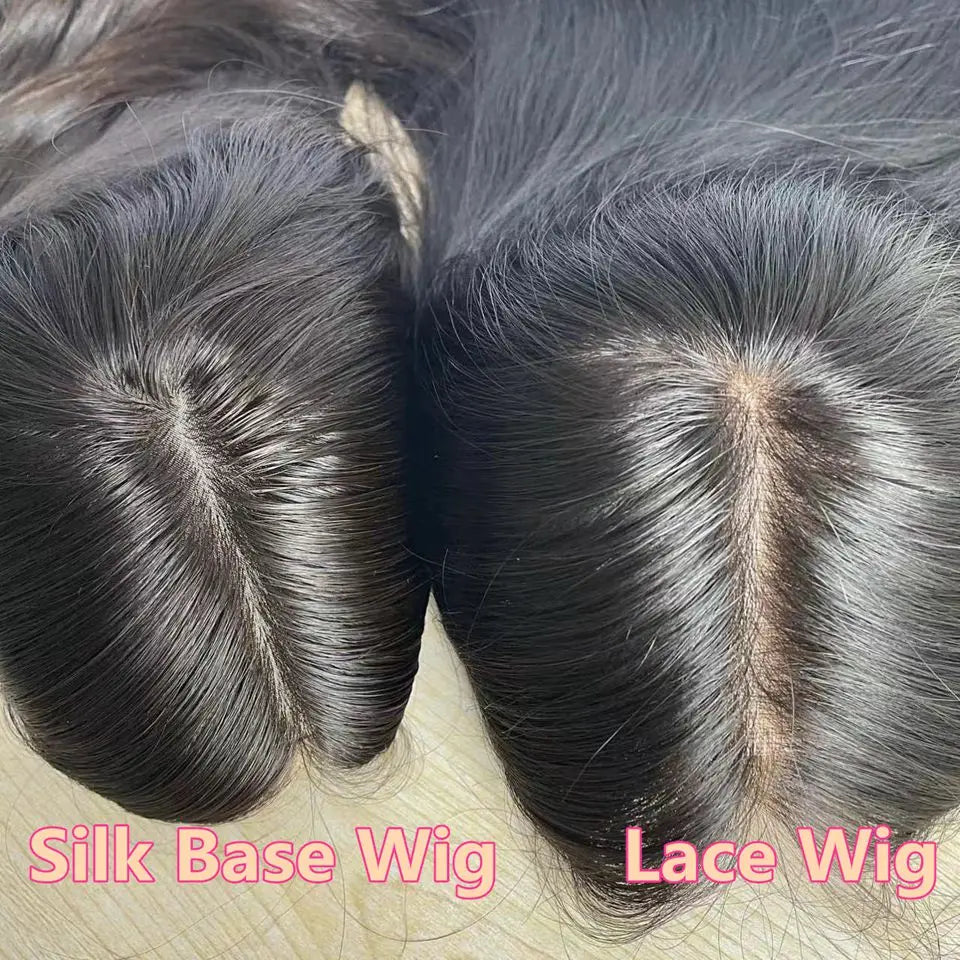 Dark Brown Layered Cut Lace Front Human Hair Wigs With Bangs For Women Brazilian Remy Scalp Silk Top Lace Frontal Fringe Wigs
