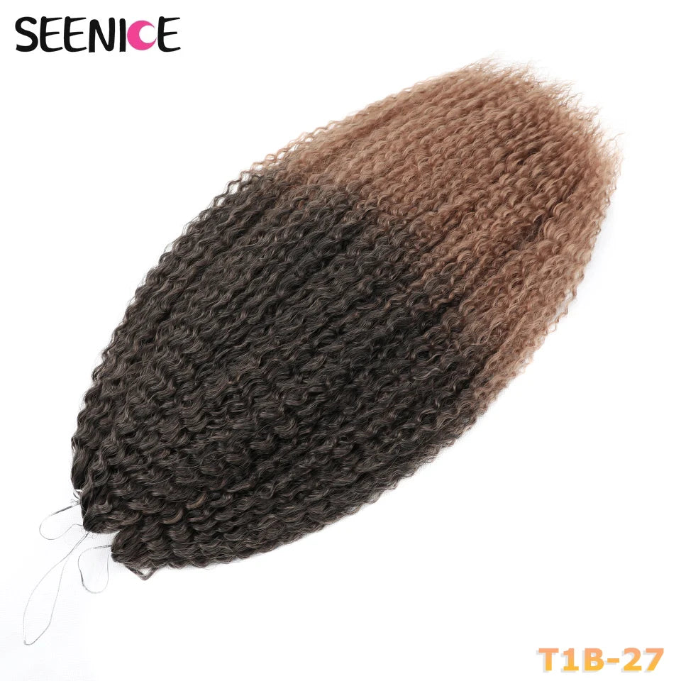 Brazilian Braids Synthetic Crochet Hair Afro Curls Braiding Hair Extensions For Women African Braided Kinky Curly Hair OmbrePink