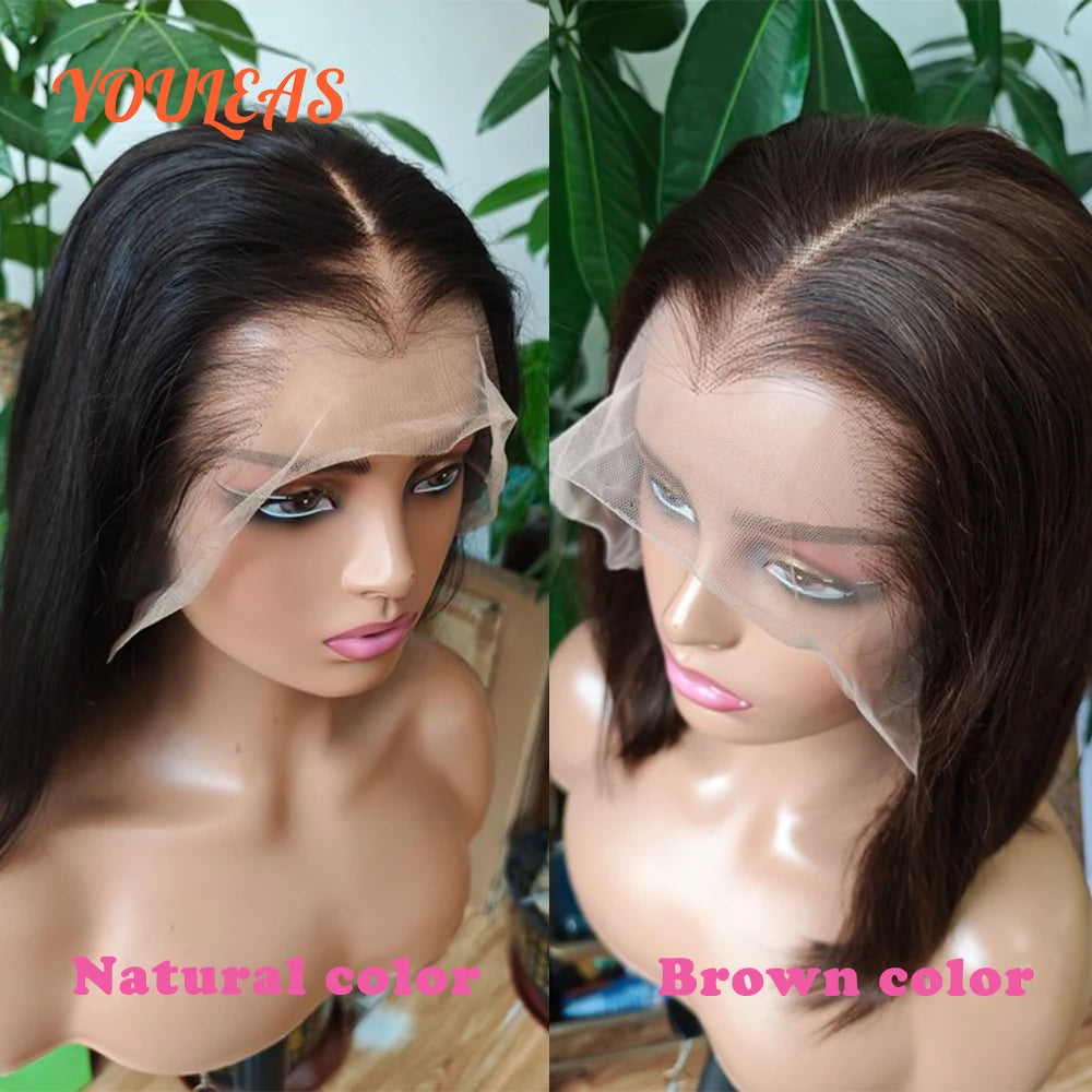Lagos Hairline Straight Bob Human Hair Wig Short Dark Blonde 13x4 HD Lace Frontal Glueless Wigs Preplucked Ready To Wear