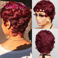 Blonde Curly Pixie Cut Wigs Short Colorful Human Hair Wigs For Black Women Brazilian Hair Full Machine Made Glueless Wigs 150%