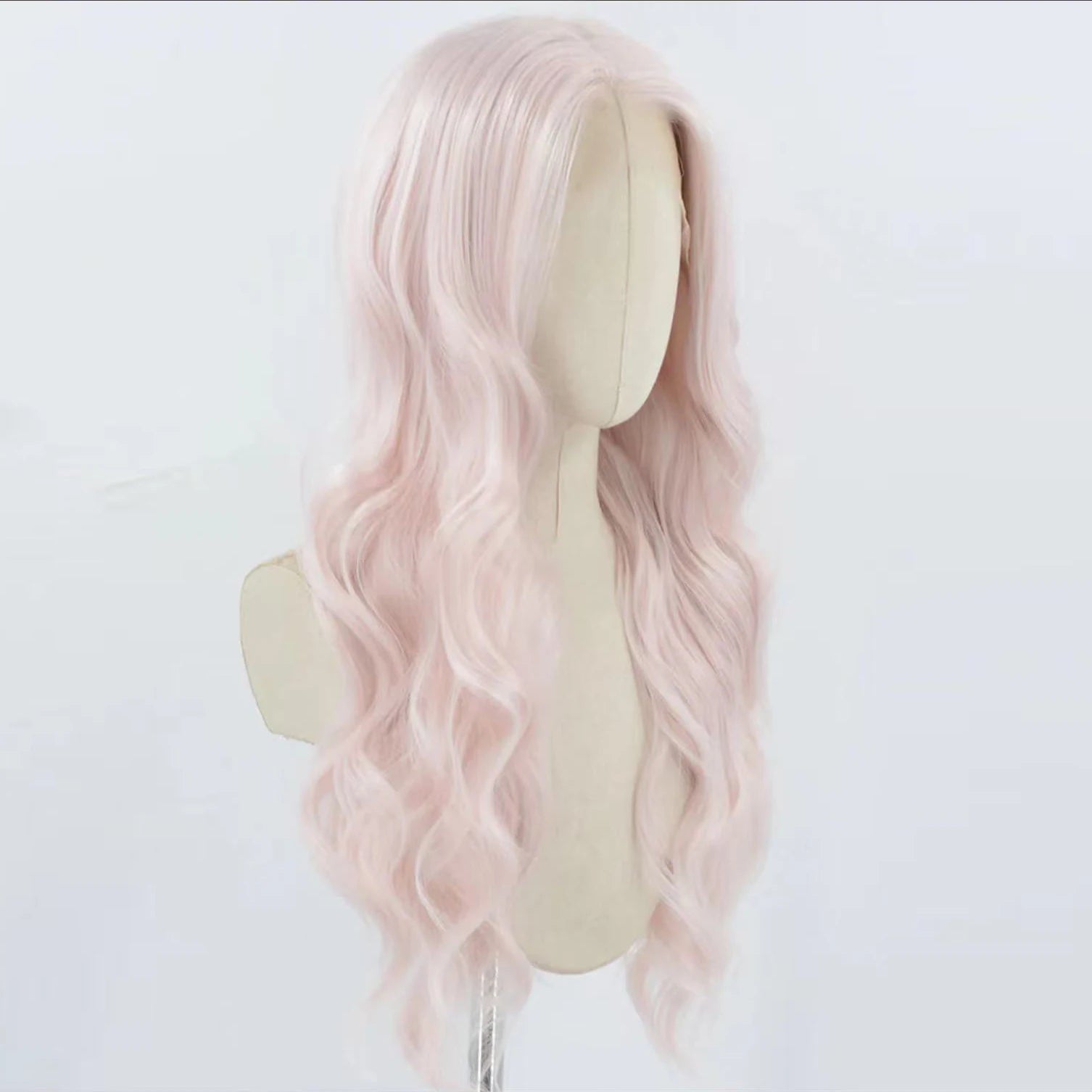 Light Pink Lace Front Wig for Women Long Silky Straight & Body Wave Synthetic Hair Heat Resistant Natural Hairline Daily Cosplay