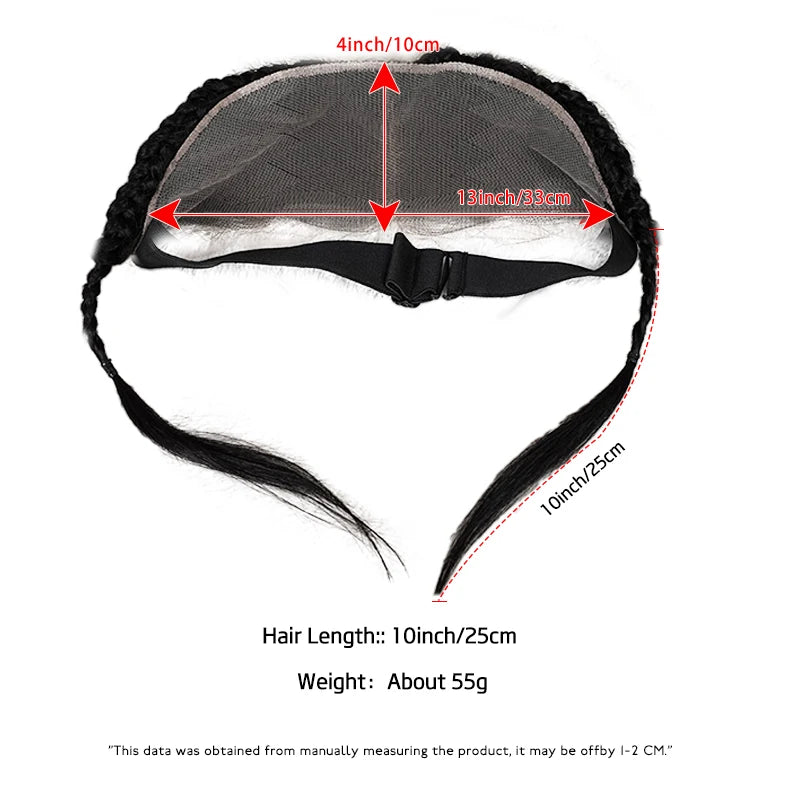 10inches 13x4inch Lace Front plait wig black Gele frontal Wig 100% Human Hair with Baby Hair Wig for Women