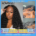 Burmese Curly 13X6 HD Lace Frontal Wigs 250% Real HD Lace Front Human Hair Wigs Deep Side Parting Brazilian Curly Wigs For Women