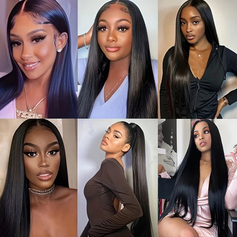 Malaysia Remy Silky Straight 13*5*2 T Lace Human Hair Wigs For Black Women Straight Transparent Human Hair Lace Front Wigs