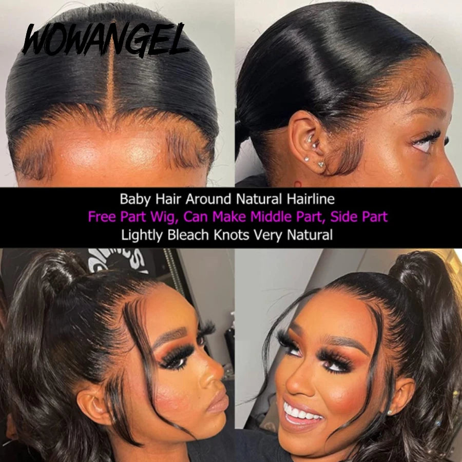 Wow Angel 13x6 HD Lace Front Wigs 250% Remy Hair Body Wave Human Hair Wigs HD Lace Wigs Pre Plucked Wear To Go Wigs for Women