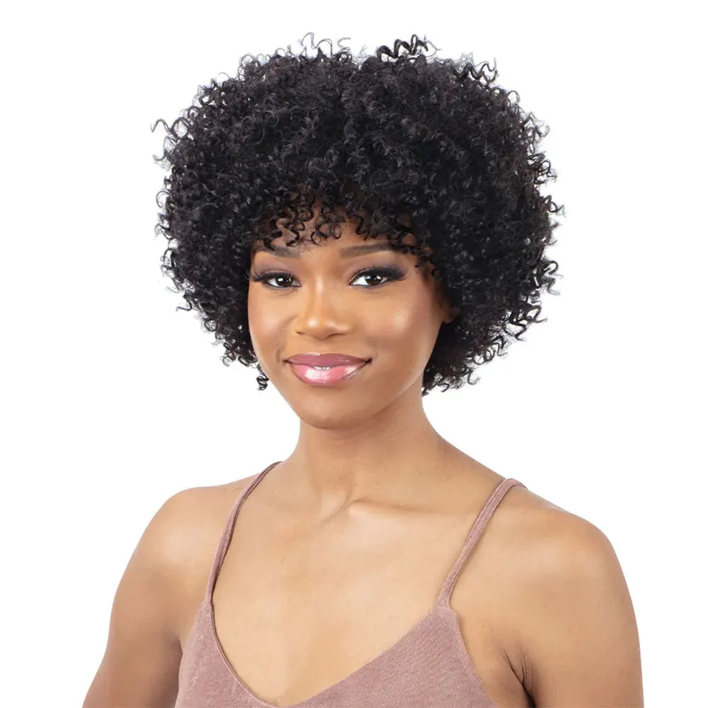 Highlight Afro Kinky Curly Human Hair Wigs for Black Women Ombre Brown Blonde Short Curly Human Hair Wig  Full Machine Wigs