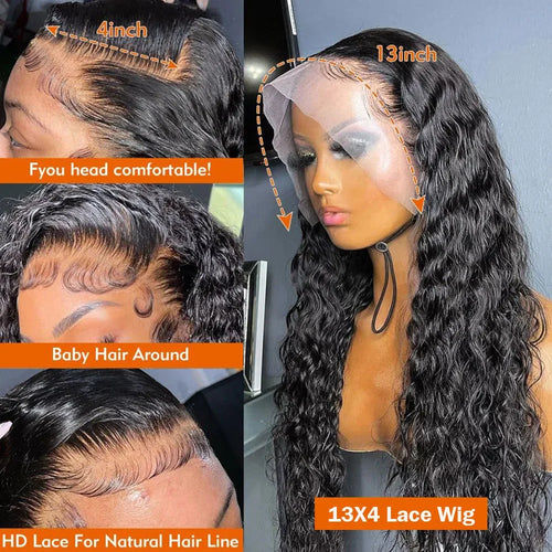 13x4 Hd Lace Frontal Wig Loose Deep Wave Curly Human Hair 100% Preplucked 13x6 Water Wave Front Wigs For Black Women Brazilian