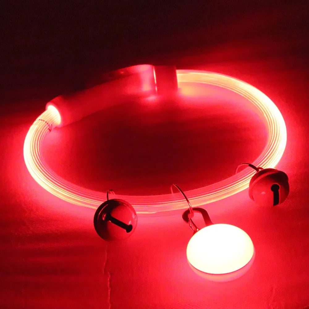 Adjustable Size LED Dog Collar Multi-Color Light Detachable Pendant Luminous Dog Collar Bright LED PVC Material Pet Light Collar