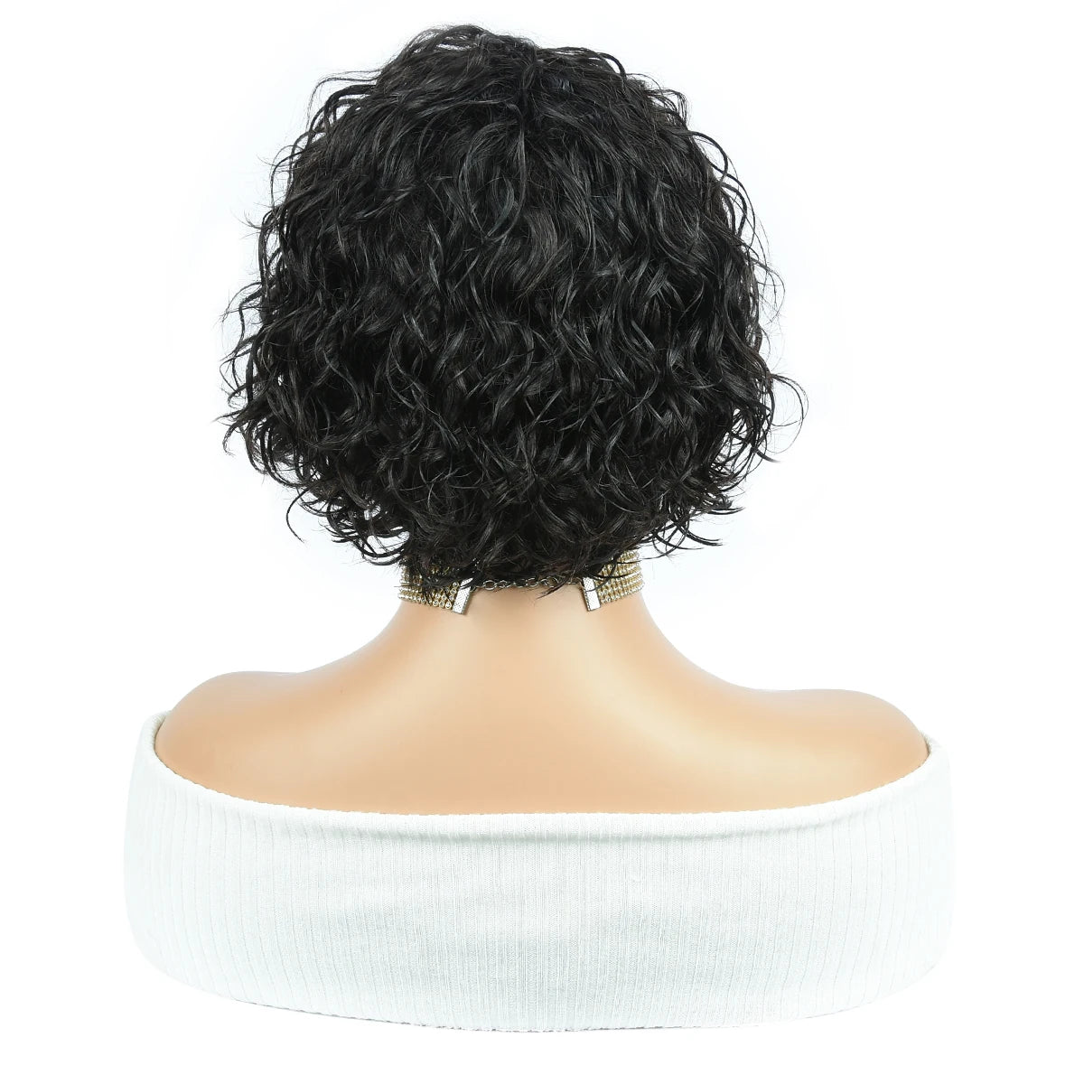 Curly Human Hair Wigs Full Machine Made Wigs For Woman Natural Color Pixie Cut Human Hair Wigs Pixie Cut Wigs HairUGo