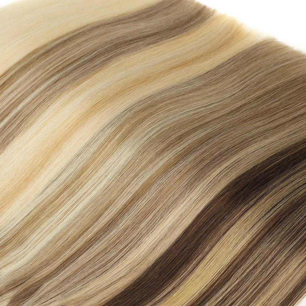 Straight Real Human Hair Weaves 100% Remy Human Natural Hair Bundles Sew In Weft Hair Extensions Ombre Blonde For Salon