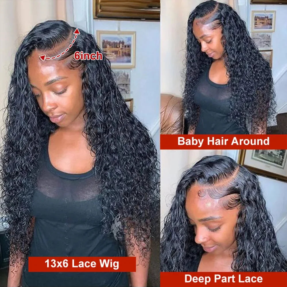 13x4 Hd Lace Frontal Wig Loose Deep Wave Curly Human Hair 100% Preplucked 13x6 Water Wave Front Wigs For Black Women Brazilian