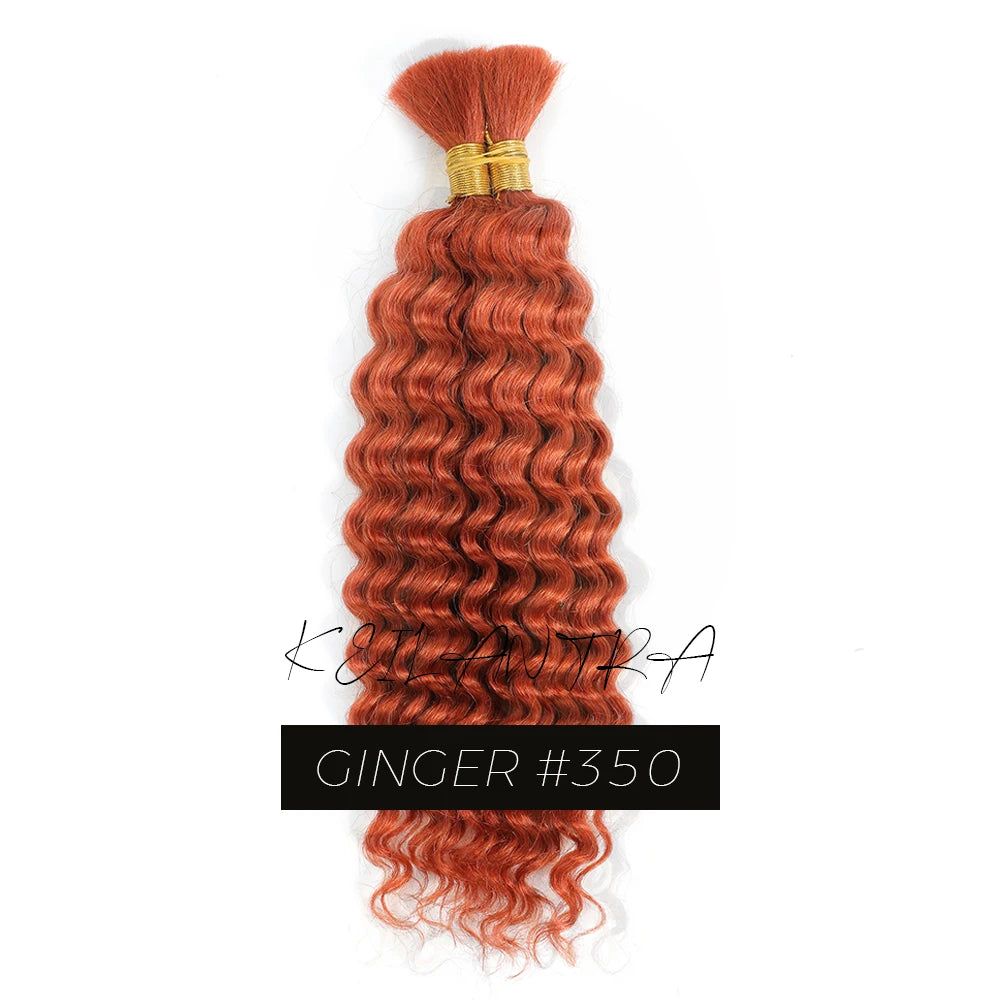 Boho Braids Human Hair Curly Hair Bundles Bulk for Braiding Deep Wave 2 Bundles 100g No Weft Human Hair Bundles Hair Extension
