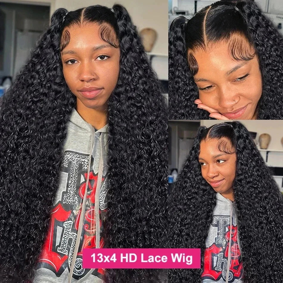 40 42 Inch Curly Wigs Deep Wave 13x4 13x6 Hd Lace Frontal Wigs Human Hair Water Wave 360 Lace Front Wig Remy Brazilian For Women